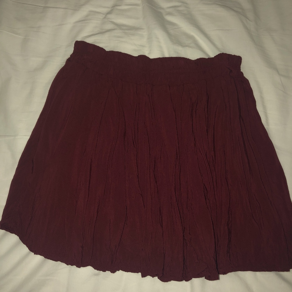 Maroon flowy skirt